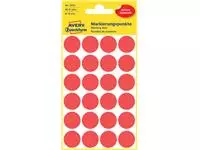 Een Etiket Avery Zweckform 3004 rond 18mm rood 96stuks koop je bij De Joma BV