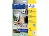 Een Etiket Avery Zweckform LR3657-10 48.5x25.4mm recycled wit 400stuks koop je bij Schellen Boek- en Kantoorboekhandel