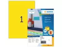 Een Etiket HERMA 4401 210x297mm A4 geel 100stuks koop je bij Schellen Boek- en Kantoorboekhandel