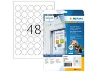 Een Etiket HERMA 4571 30mm rond folie wit 960stuks koop je bij De Joma BV
