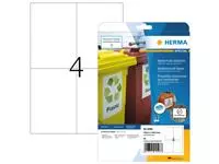 Een Etiket HERMA 4598 105x148mm A4 folie wit 40stuks koop je bij Schellen Boek- en Kantoorboekhandel