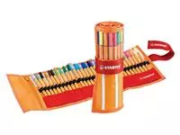Een Fineliner STABILO point 88/30 rollerset oranje/rood fijn assorti etui à 30 stuks koop je bij De Joma BV