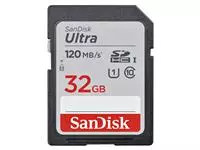 Een Geheugenkaart Sandisk SDHC Ultra 32GB (Class 10/UHS-I/120MB/s) koop je bij iPlusoffice