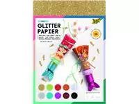 Een Glitterpapier Folia 1-zijdig 24x34cm 170gr 10 vel assorti koop je bij De Joma BV