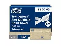 Een Handdoek Tork Xpress Soft Multifold Advanced H2 213x240mm 180 vel Natural 130299 koop je bij Quality Office Supplies