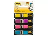 Een Indextabs 3M Post-it 683 11.9x43.2mm 4 kleuren 140 stuks koop je bij &quot;De Waal&quot; Kantoor Efficiency