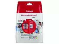 Een Inktcartridge Canon CLI-581 4 kleuren + 50vel fotopap 10x15cm koop je bij Avoux