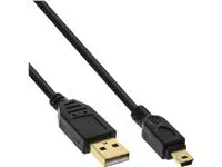 Een Kabel inLine USB 2.0 A-B mini 2 meter zwart koop je bij All Office Kuipers BV