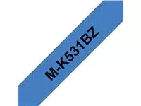 Een Labeltape Brother P-touch M-K531BZ 12mm zwart op blauw koop je bij De Rijk Kantoorshop