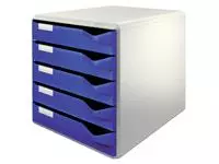 Een Ladenblok Leitz A4 5 laden blauw/wit koop je bij Peter Wind