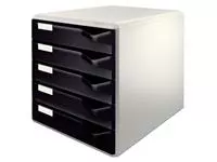 Een Ladenblok Leitz A4 5 laden zwart/wit koop je bij Kantorice office &amp; business supplies