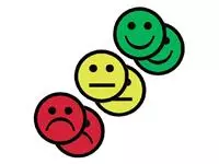 Buy your Magneet smiley 50mm 2x geel 2x groen 2x rood at QuickOffice BV