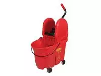 Een Mopemmer Rubbermaid Wavebrake met wringer 33L rood koop je bij van Kerkvoorde &amp; Hollander B.V.