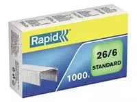 Een Agrafes Rapid 26/6 galvanisé standard 1000 pcs koop je bij QuickOffice BV