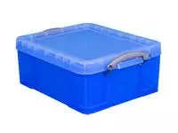 Een Opbergbox Really Useful 18 liter 480x390x200mm transparant blauw koop je bij De Joma BV
