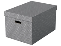 Een Opbergdoos Esselte home groot 355x305x510mm grijs 3 stuks koop je bij Romijn Office Supply