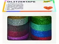 Een Plakband Folia glitter 5mx15mm 10 stuks 10 kleuren koop je bij All Office Kuipers BV