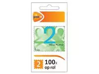Een Postzegel Nederland Waarde 2 zelfklevend rol à 100 stuks koop je bij iPlusoffice