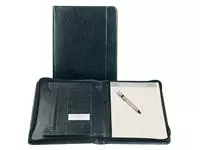 Een Schrijfmap Brepols Palermo luxe A4 met rits inclusief schrijfblok zwart koop je bij QuickOffice BV