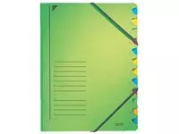 Een Sorteermap Leitz 12 tabbladen karton groen koop je bij All Office Kuipers BV