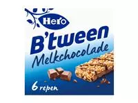 Tussendoortje Hero B&#39;tween melkchocolade 6pack reep 25gr