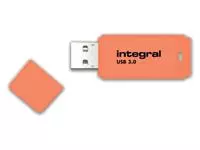 Een USB-stick 3.0 Integral 64GB neon oranje koop je bij iPlusoffice