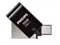 Een USB-stick 3.1 Philips USB-C 2-in-1 Midnight Black 32GB koop je bij De Joma BV