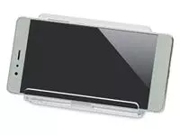 Een Telefoonstandaard MAUL 9.7x10.5x7.6cm standhoek instelbaar acryl koop je bij De Joma BV