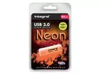 Een USB-STICK INTEGRAL 64GB 3.0 NEON ORANJE koop je bij All Office Kuipers BV