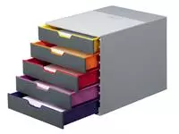 Een Ladenbox Durable Varicolor 5 laden grijs koop je bij Clippz! Office Supplies