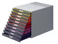 Een Ladenbox Durable Varicolor 10 laden grijs koop je bij Kantorice office & business supplies