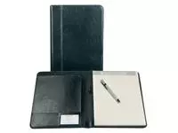 Een Schrijfmap Brepols Palermo A5 inclusief schrijfblok zwart koop je bij Schellen Boek- en Kantoorboekhandel