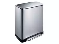 Afvalbak EKO E-Cube pedaalemmer 18+28liter RVS