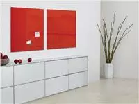 Een Glasbord Sigel magnetisch 1000x1000x18mm rood koop je bij Friese Schrijfkamer