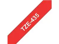 Een Labeltape Brother P-touch TZE-435 12mm wit op rood koop je bij De Joma BV