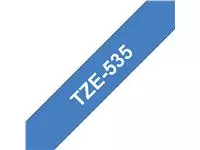 Een Labeltape Brother P-touch TZE-535 12mm wit op blauw koop je bij De Joma BV
