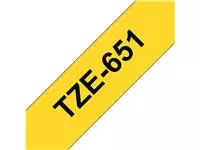 Een Labeltape Brother P-touch TZE-651 24mm zwart op geel koop je bij De Joma BV