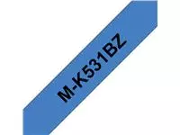 Een LABELTAPE BROTHER MK-531BZ 12MMX8M BLAUW/ZWART koop je bij All Office Kuipers BV