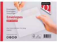 Een Envelop Quantore bank C6 114x162mm zelfklevend wit 25stuks koop je bij De Joma BV