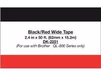 Een Etiket Brother DK-22251 62mm 15-meter zwart/rood koop je bij De Joma BV