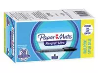 Een Balpen Paper Mate Flexgrip Ultra medium zwart valuepack 30+6 gratis koop je bij Quality Office Supplies