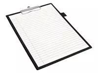 Een Klembord Quantore A4 staand PVC zwart met 100mm klem + penlus koop je bij Kantorice office & business supplies