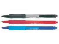 Een Balpen Bic soft feel grip clic medium rood koop je bij De Rijk Kantoorshop