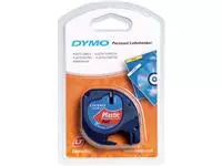 Een Labeltape Dymo letratag 91203 12mmx4m plastic zwart op rood koop je bij Sysdicom BV