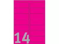 Een Etiket Avery L7363P-25 99.1x38.1mm neon roze 340stuks koop je bij De Joma BV