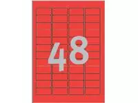 Een Etiket Avery L6038-20 45.7x21.2mm rood 960stuks koop je bij All Office Kuipers BV