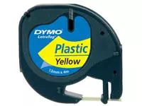 Een Labeltape Dymo LetraTag plastic 12mm geel koop je bij All Office Kuipers BV