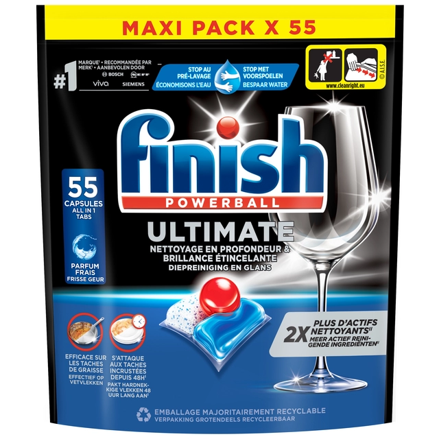 Een Vaatwastabletten Finish Ultimate 55stuks koop je bij Quality Office Supplies