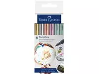 Een Viltstift Faber-Castell metallic assorti blister à 6 stuks koop je bij Kantoorboekhandel Van Atten