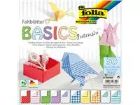 Een Vouwblaadjes Folia 80gr 20x20cm 50 vel 2-zijdig 10 basics designs koop je bij Friese Schrijfkamer